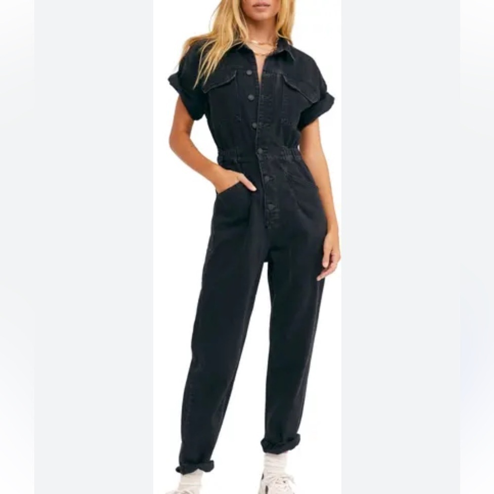 Free People We the Free Marci Denim Jumpsuit size xs